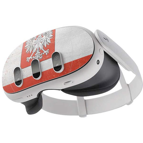 Poland Flag Distressed Meta Quest 3  Skin